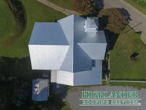 Storm damaged metal roof repaired in Cashiers NC